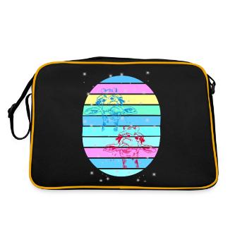 Giraffe Giraffen Kind Kinder Baby - Retro Tasche - Schwarz/Gold - Hinten
