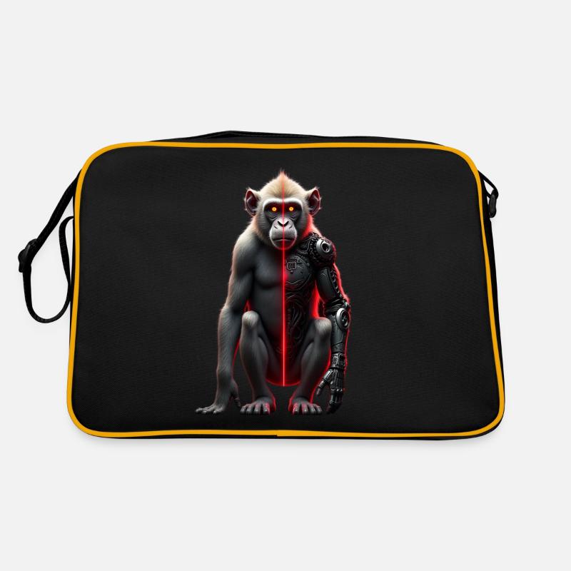 Drôle Robot Art Singe Cyborg Animal AI Monkey Sac Retro