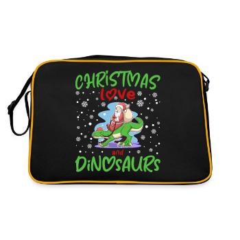 Dino Boy Boy Kids Christmas Love Dinosaur - Retro Bag - black/gold - Back