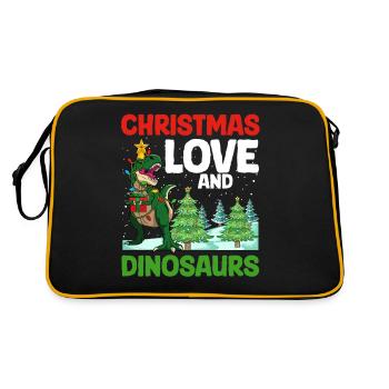 Dino Boy Boy Kids Christmas Love Dinosaur - Retro Bag - black/gold - Back