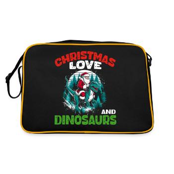 Dino Boy Boy Kids Christmas Love Dinosaur - Retro Bag - black/gold - Back