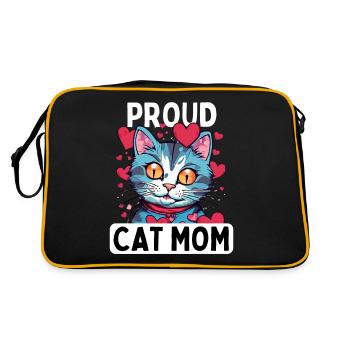 fier amoureux des chats chaton chat maman avec cœur - Sac Retro - noir/or - Dos