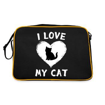 J’adore mon chat chat chaton amoureux des chats - Sac Retro - noir/or - Dos