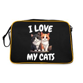 J’aime mes chats drôle de chaton pour - Sac Retro - noir/or - Dos