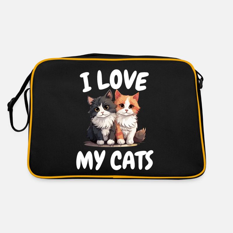 J’aime mes chats drôle de chaton pour Sac Retro