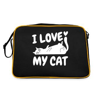 I Love My Cat Funny Kitten - Retro Bag - black/gold - Back