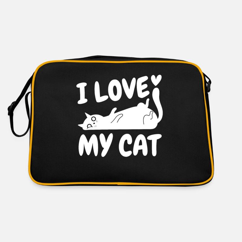 Ich Liebe Meine Katze Lustig Kätzchen Retro Tasche
