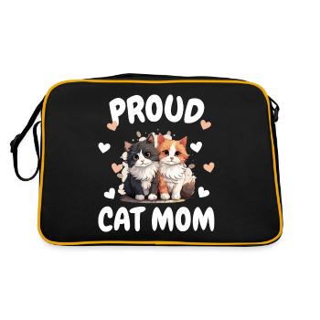 Fière maman chat : chaton et amoureux des chats - Sac Retro - noir/or - Dos