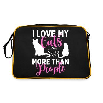 J’aime mes chats plus que les gens drôles - Sac Retro - noir/or - Dos