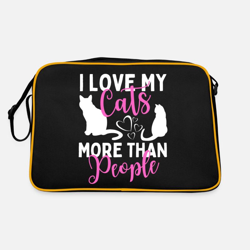 J’aime mes chats plus que les gens drôles Sac Retro