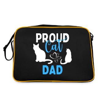 Proud Cat Dad Kätzchen Katzenliebhaber Lustig - Retro Tasche - Schwarz/Gold - Hinten
