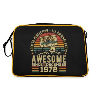 Anniversaire Décembre 1978 | Cadeau décembre 1978 - Sac Retro - noir/or - Dos