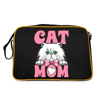 Cat Mom Mothers Day Family Matching - Retro Bag - black/gold - Back