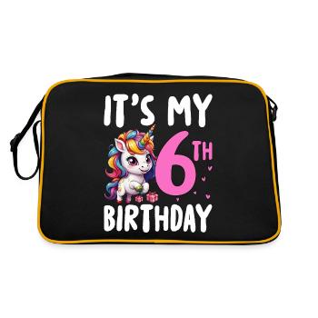 It's My 6th Birthday - Retro Tasche - Schwarz/Gold - Hinten