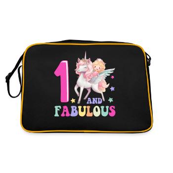 1 And Fabulous - Retro Tasche - Schwarz/Gold - Hinten