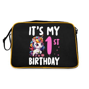 It's My 1st Birthday - Retro Tasche - Schwarz/Gold - Hinten