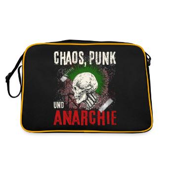 Punk Rock Pogo Anarchie Punks Punk Rocker Punk - Retro Tasche - Schwarz/Gold - Hinten