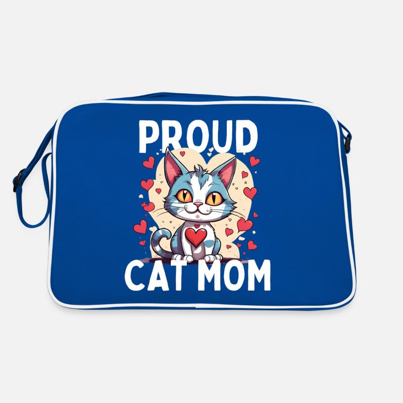 Fier chat maman coeur chaton pour Sac Retro