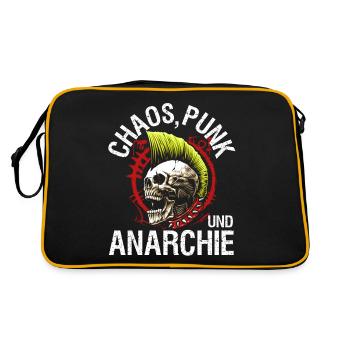 Punk Rock Pogo Anarchie Punks Punk Rocker Punk - Retro Tasche - Schwarz/Gold - Hinten