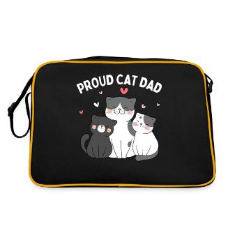 Proud Cat Dad: Cat Kitten Funny - Retro Bag - black/gold - Back