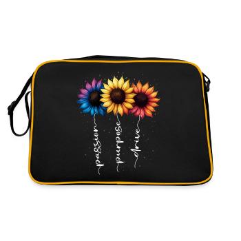 Summer Flowers Flower Inspiration Motivational Saying - Retro Bag - black/gold - Back