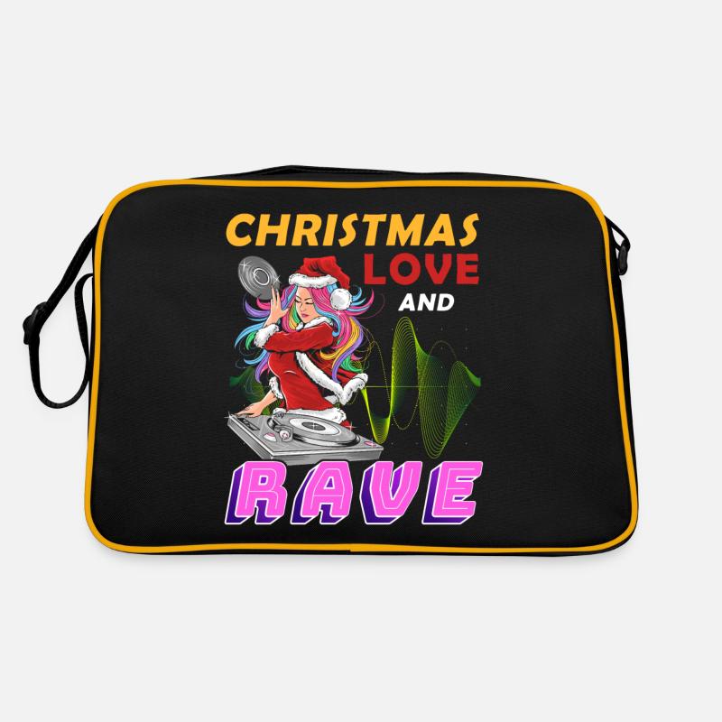 Weihnachten Disco, Rave, Techno, House, Goa, Party Retro Tasche