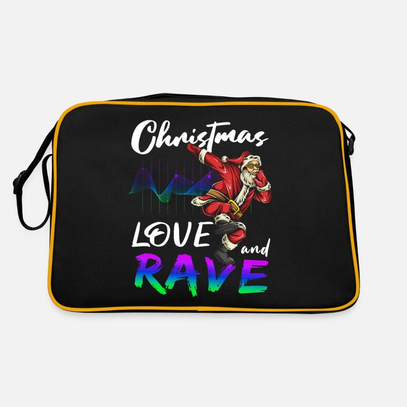 Weihnachten Disco, Rave, Techno, House, Goa, Party Retro Tasche