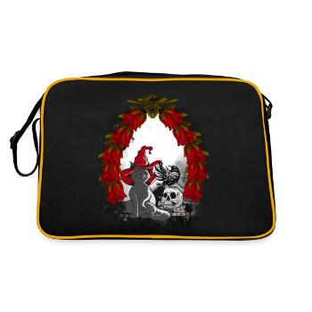Mystical Fairy Tale Fairy Tale Character Christmas Cat - Retro Bag - black/gold - Back
