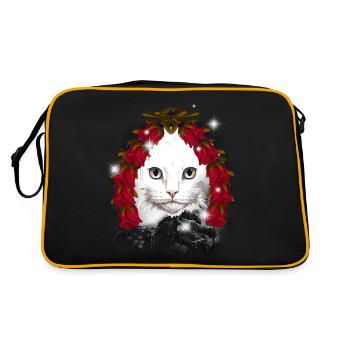 Christmas Gift Cat Fairy Tale Fairy Tale Character Xmas - Retro Bag - black/gold - Back
