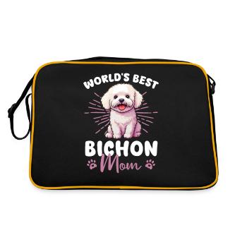 Bichon frisé Groovy Bichon Maman - Sac Retro - noir/or - Dos