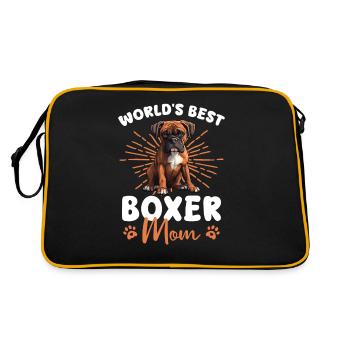 Boxer Chien Groovy Boxer Maman - Sac Retro - noir/or - Dos