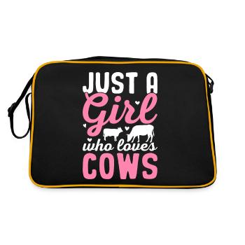 Juste une fille qui aime les vaches Cow Girl Bovin Génisse - Sac Retro - noir/or - Dos