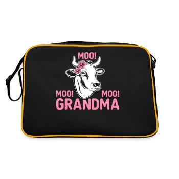 Drôle de vache bovin génisse Moo Moo mamie - Sac Retro - noir/or - Dos