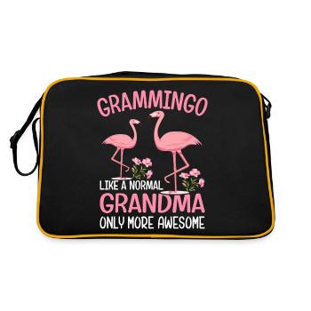 Flamingo Granny Grammingo Normal Granny Just More Awesom - Retro Bag - black/gold - Back