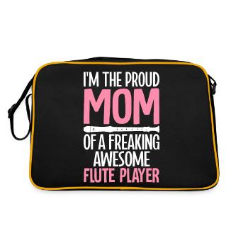Fière maman d’un sacré bon joueur de flûte - Sac Retro - noir/or - Dos