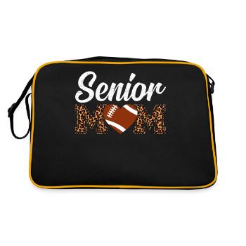 Senior Mom Graduation Graduation Graduate Football - Retro Bag - black/gold - Back