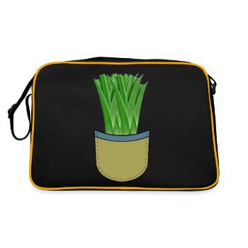 Leeks Vegetables Leek Cook Cooks Cook Cook Gardener - Retro Bag - black/gold - Back