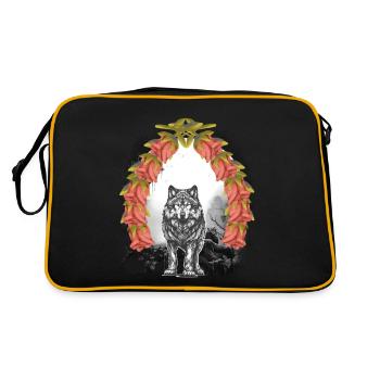 Wolf Wolves Halloween Fairy Tale Fairy Tale Character Mystical - Retro Bag - black/gold - Back
