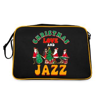 Christmas, Love & Jazz, Perfekt für Musikfans - Retro Tasche - Schwarz/Gold - Hinten