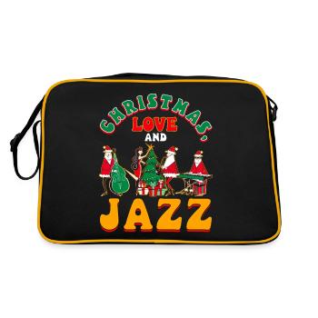 Christmas, Love & Jazz, Perfekt für Musikfans - Retro Tasche - Schwarz/Gold - Hinten