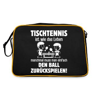 Le tennis de table, c’est comme la vie, il faut parfois - Sac Retro - noir/or - Dos