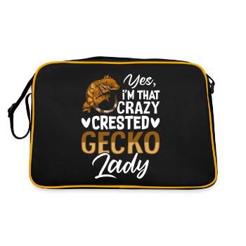 , je suis la folle gecko à crête Crestie - Sac Retro - noir/or - Dos