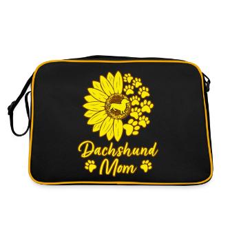 Teckel Maman Chien Maman Chien Amoureux Tournesol - Sac Retro - noir/or - Dos