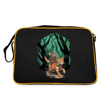 Chat Chats Souris Souris Aventure Voyage Enfant - Sac Retro - noir/or - Dos