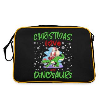 Dino Boy Boy Kids Christmas Love Dinosaur - Retro Bag - black/gold - Back