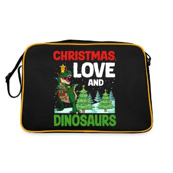 Dino Boy Boy Kids Christmas Love Dinosaur - Retro Bag - black/gold - Back