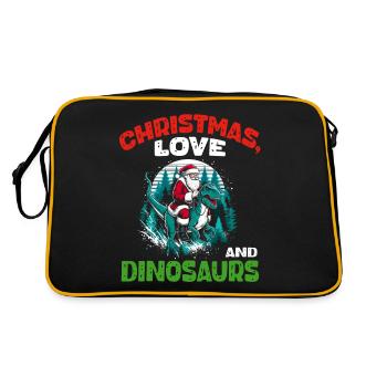 Dino Boy Boy Kids Christmas Love Dinosaur - Retro Bag - black/gold - Back