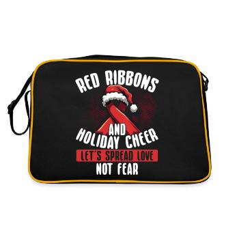 Red ribbons spread love, not fear, - Retro Bag - black/gold - Back