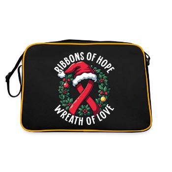 Ribbons Of Hope Aids-consciousness-christmas - Retro Bag - black/gold - Back