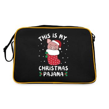C’est mon pyjama de Noël, doux cochon - Sac Retro - noir/or - Dos